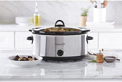 Crock-Pot 7 Quart Oval Manual Slow Cooker – Stainless Steel - 1W9P