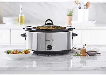 Crock-Pot 7 Quart Oval Manual Slow Cooker – Stainless Steel - 1W9P