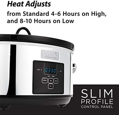 Crock-Pot 7 Quart Programmable Slow Cooker – Polished Platinum - WBXR
