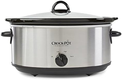 Crock-Pot 7 Quart Oval Manual Slow Cooker – Stainless Steel - 1W9P