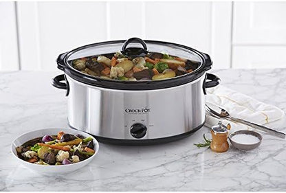 Crock-Pot 7 Quart Oval Manual Slow Cooker – Stainless Steel - 1W9P