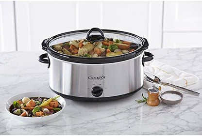 Crock-Pot 7 Quart Oval Manual Slow Cooker – Stainless Steel - 1W9P