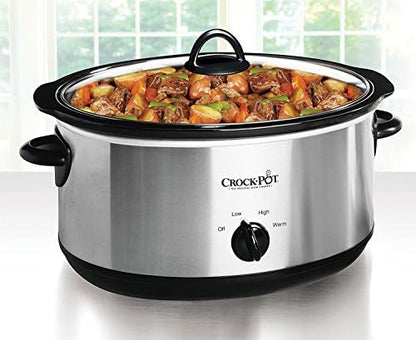 Crock-Pot 7 Quart Oval Manual Slow Cooker – Stainless Steel - 1W9P