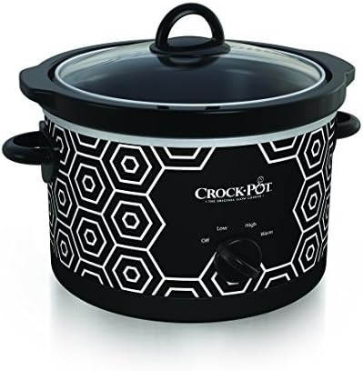 Crock-Pot 4.5 Quart Portable Slow Cooker – Black & White - 0986