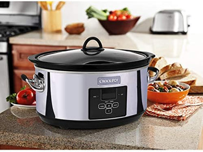 Crock-Pot 7 Quart Programmable Slow Cooker – Polished Platinum - WBXR