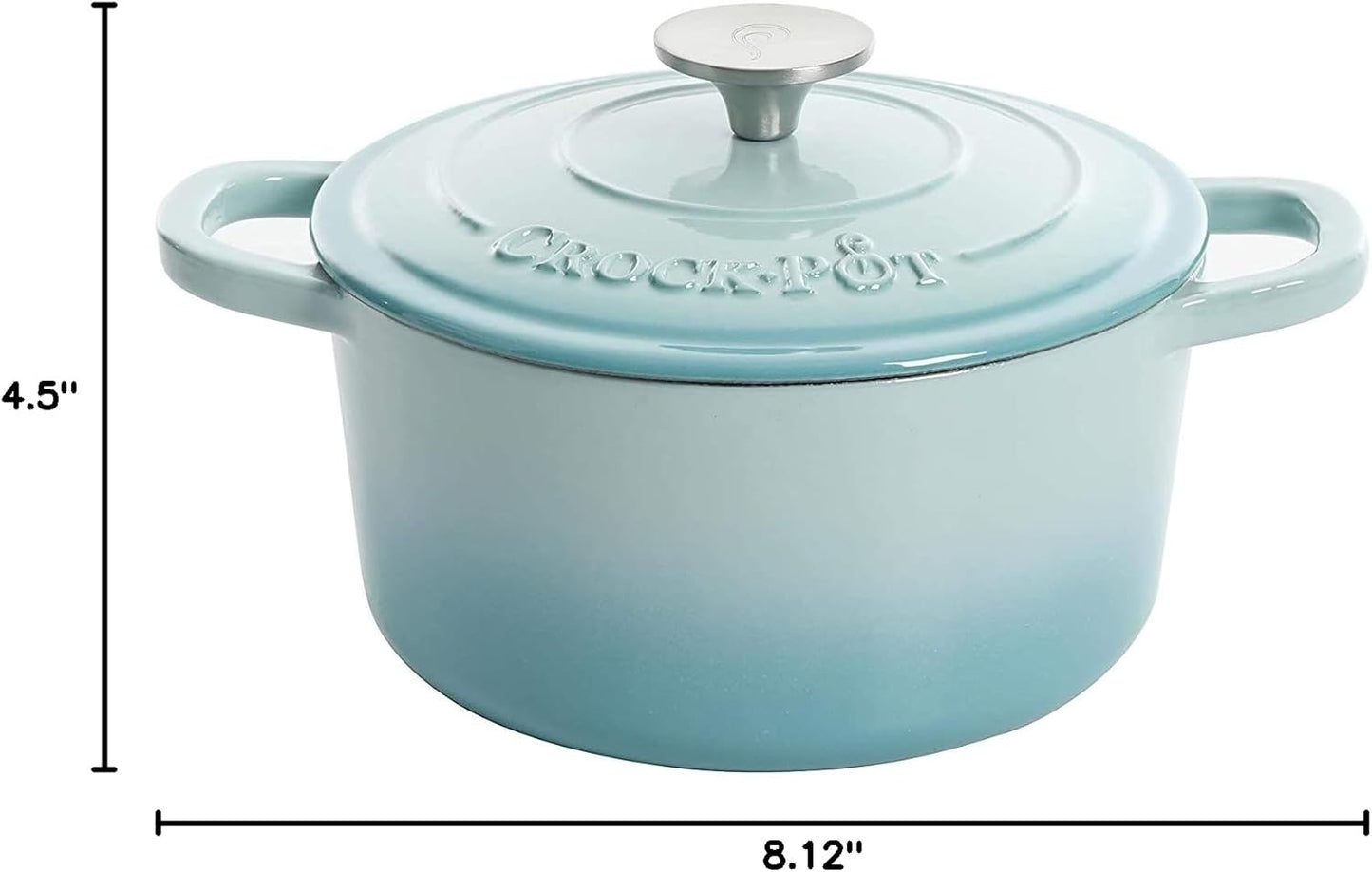 Crock-Pot 3 Quart Enameled Cast Iron Dutch Oven – Aqua - IRO2