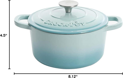 Crock-Pot 3 Quart Enameled Cast Iron Dutch Oven – Aqua - IRO2