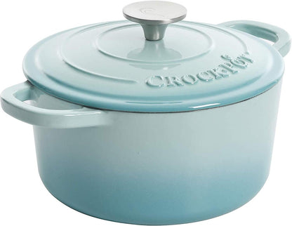 Crock-Pot 3 Quart Enameled Cast Iron Dutch Oven – Aqua - IRO2